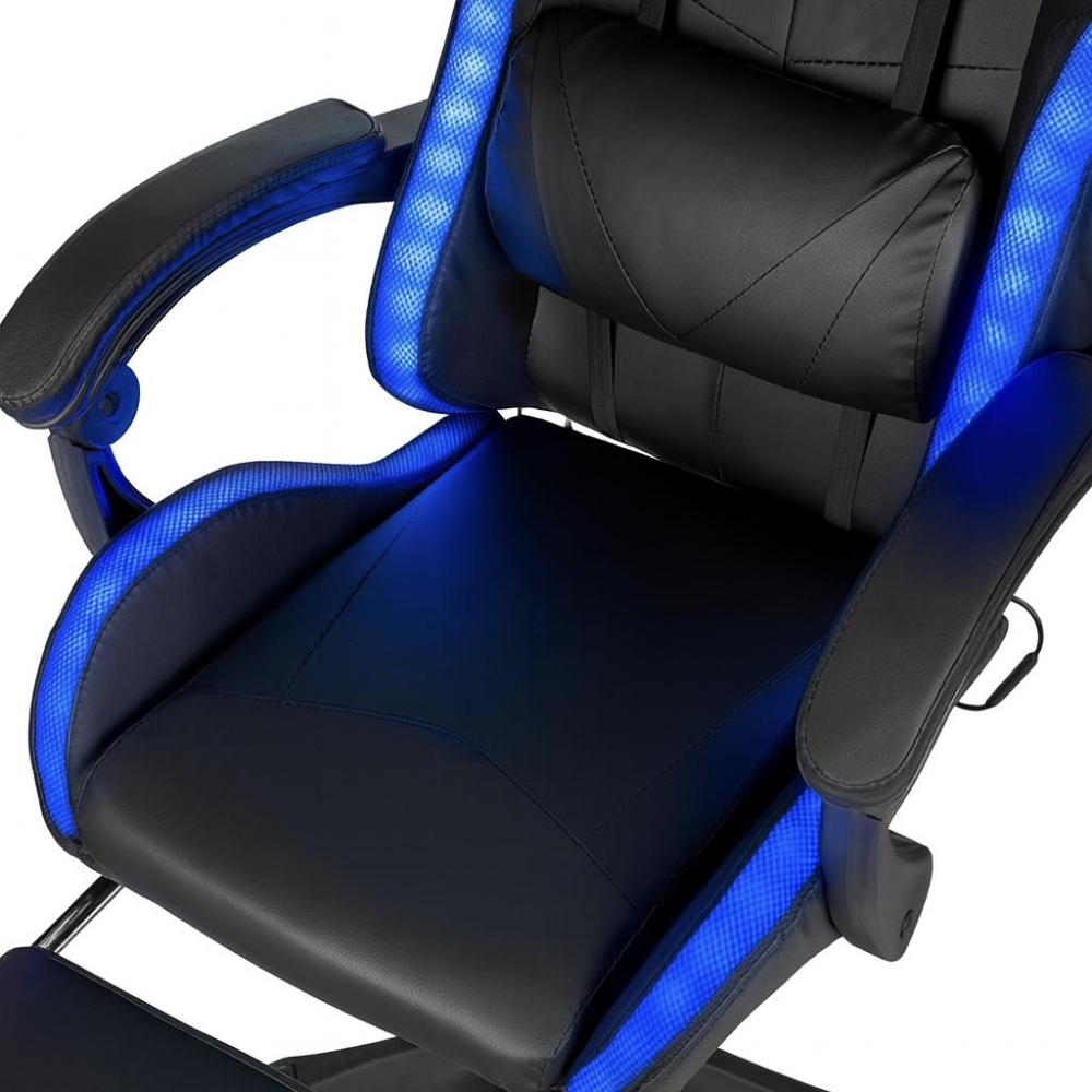 Оригінал Крісло геймерське ProGame з RGB підсвіткою, підставка для ніг, ігрове GX-150 комп'ютерне