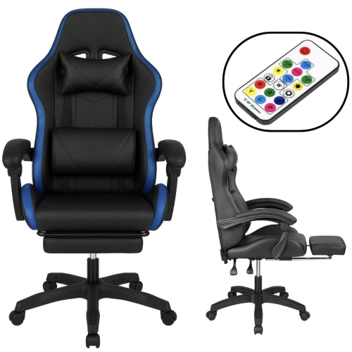 Оригінал Крісло геймерське ProGame з RGB підсвіткою, підставка для ніг, ігрове GX-150 комп'ютерне