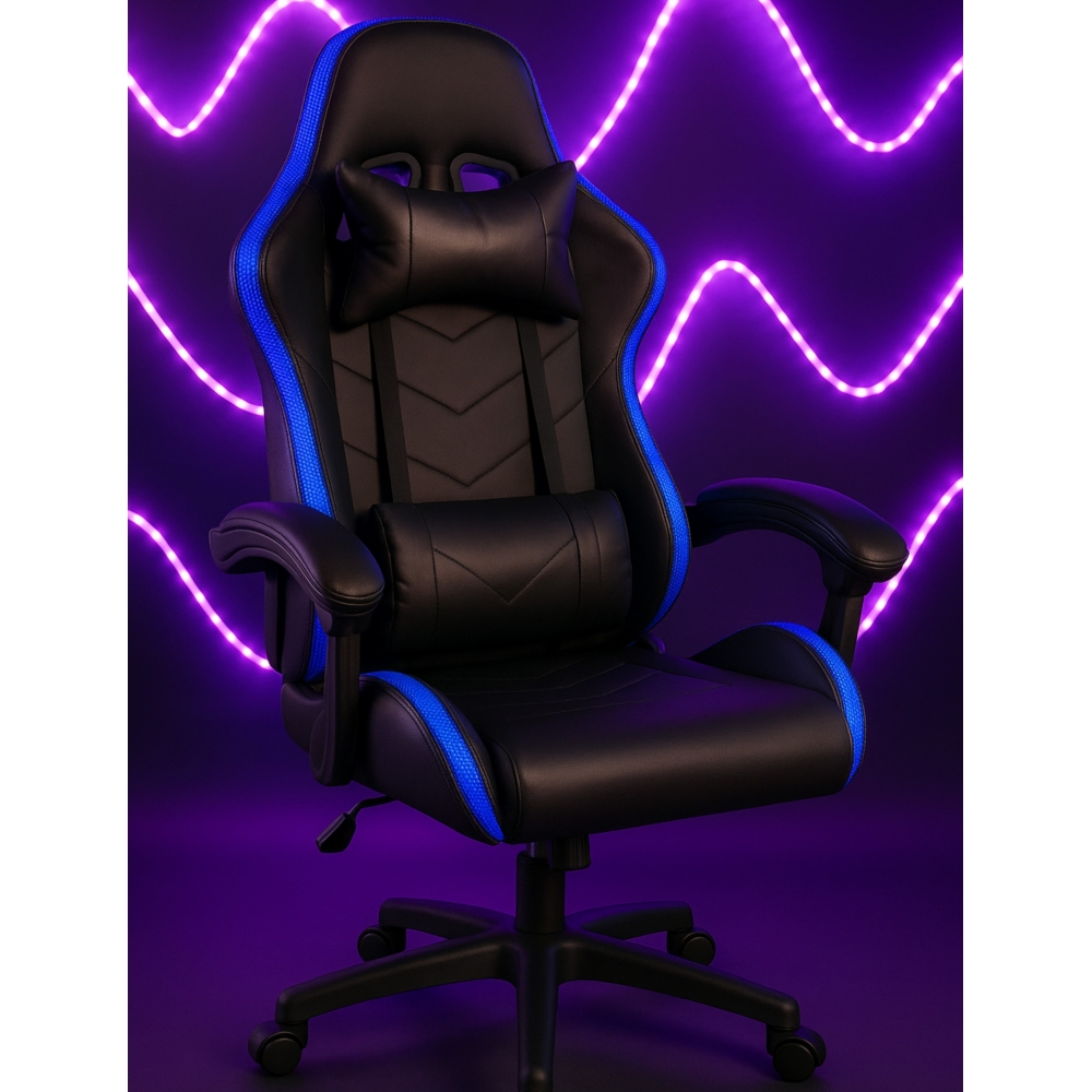 Крісло геймерське ProGame з RGB підсвіткою, комп'ютерне ігрове GX-150