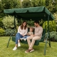 Садова гойдалка тримісна Anro Comfort до 220 кг посилена зелена