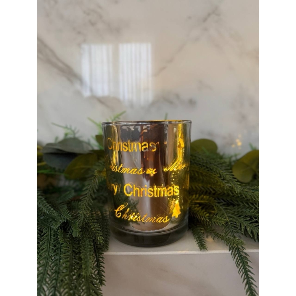 Світлодіодна декорація DynaMax Deco Glas на батарейках з принтом "Merry Christmas"