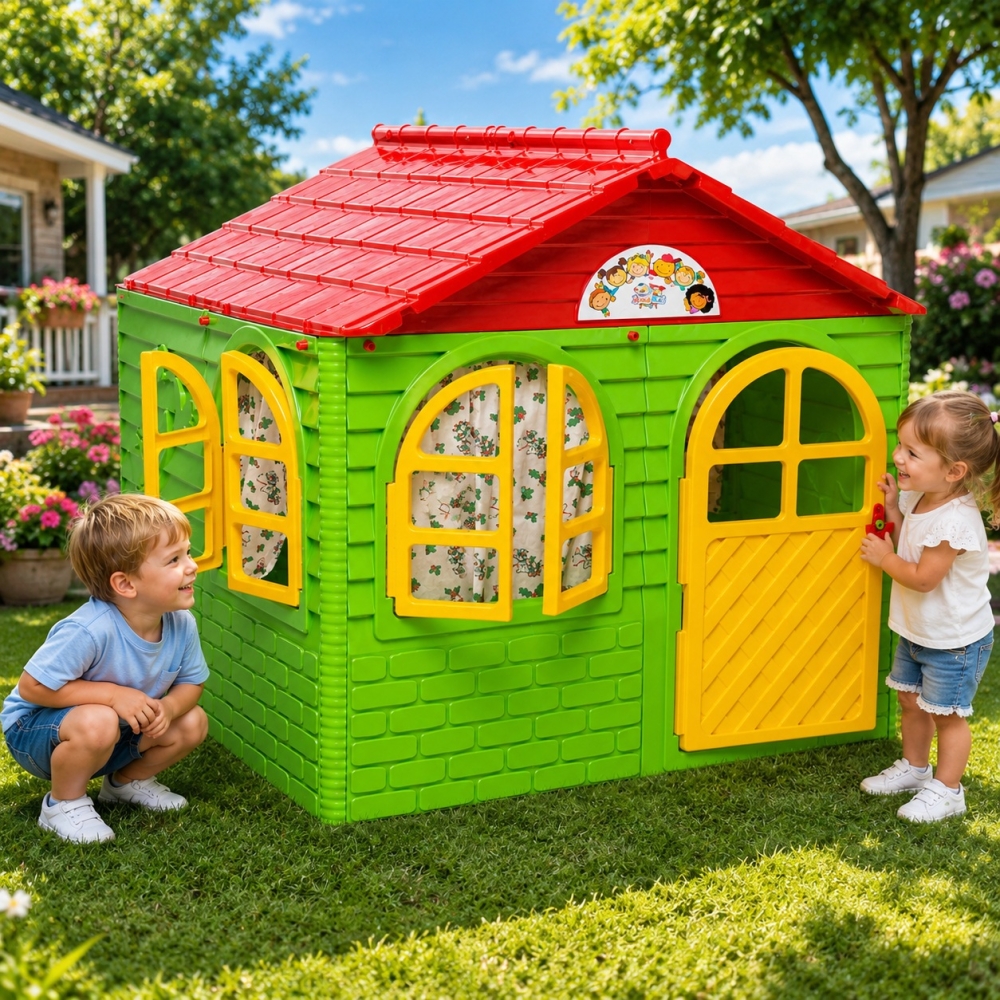 Будиночок для дітей Gardentoys, зелено-червоний середній