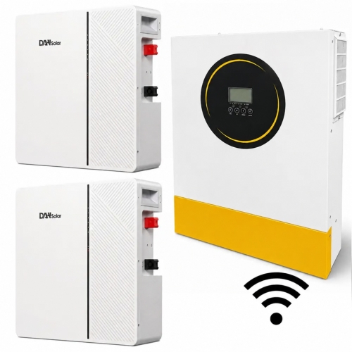 11 кВт Комплект Гібридний інвертор Anenji з Wi-Fi + 2 акумулятора DAH Solar 51.2V 100Ah, BMS для резервного живлення