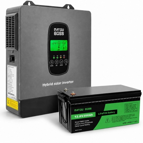 3,8 кВт*год LiFePO4 Комплект резервного живлення Datouboss Інвертор + акумулятор 12V/300Ah для будинку, квартири