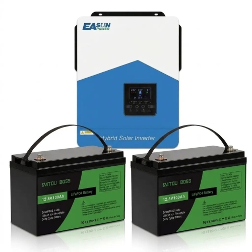 3 кВт LiFePO4 Комплект резервного живлення Інвертор Easun Power + 2 акумулятора 12V 100Ah Datouboss