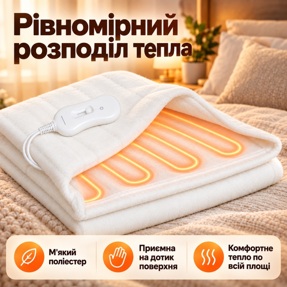 Зігрівальна електрична ковдра Electric blanket 150х180