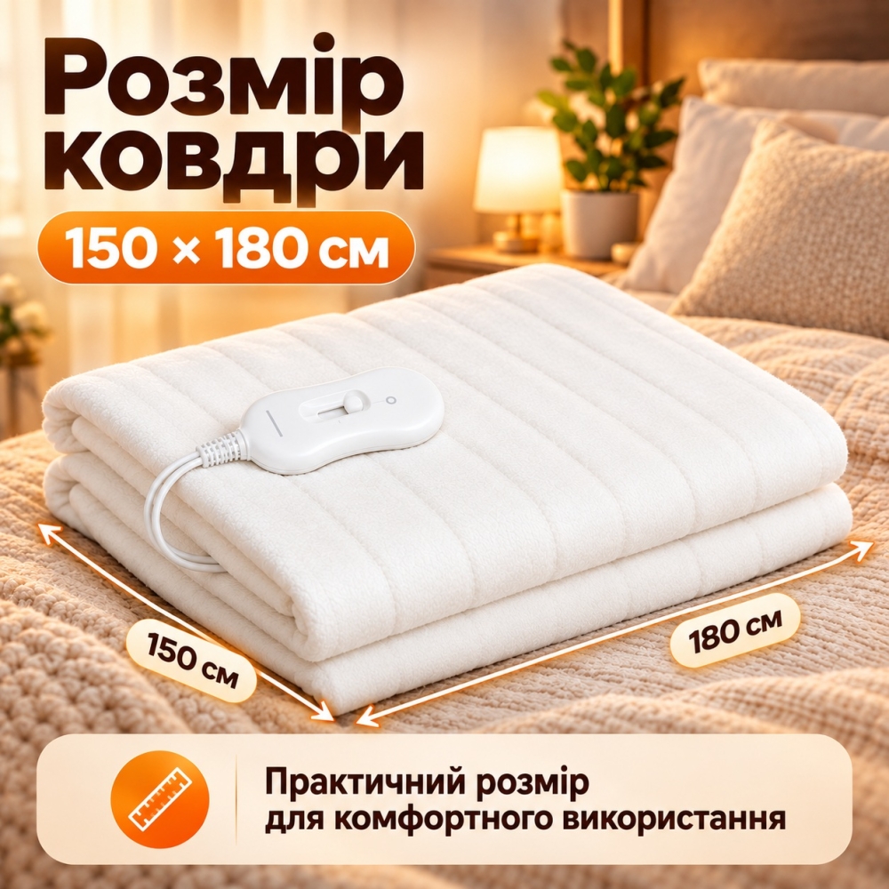 Зігрівальна електрична ковдра Electric blanket 150х180
