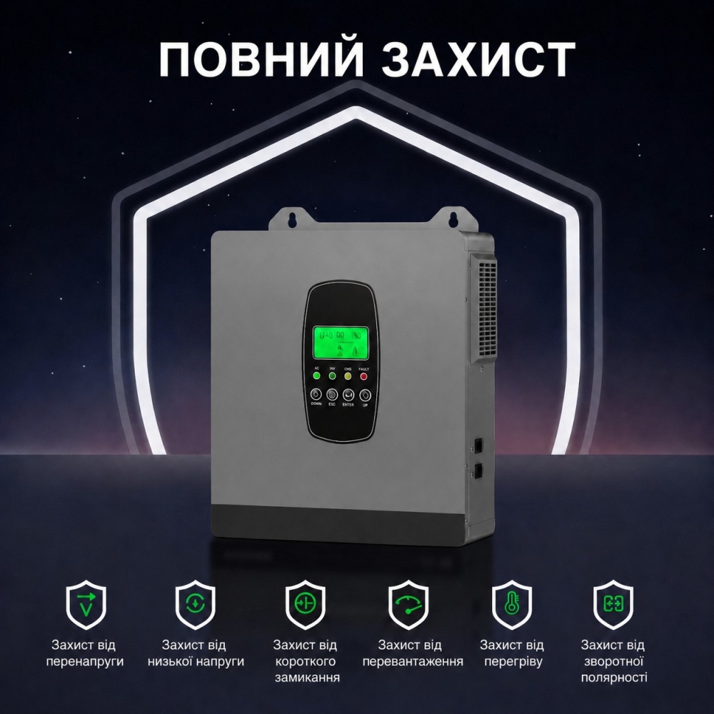 1,28 кВт*год LiFePO4 Комплект резервного живлення інвертор Datouboss 1 кВт + 12V/100Ah акумулятор Easun Power, Уцінка!