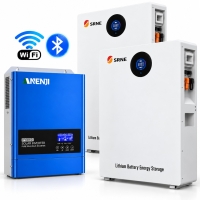 10,24 кВт·год Комплект інвертор 6,2 кВт Anenji Wi-Fi + 2 акумулятора SRNE настінний з LCD-дисплеєм, Wi-Fi та Bluetooth