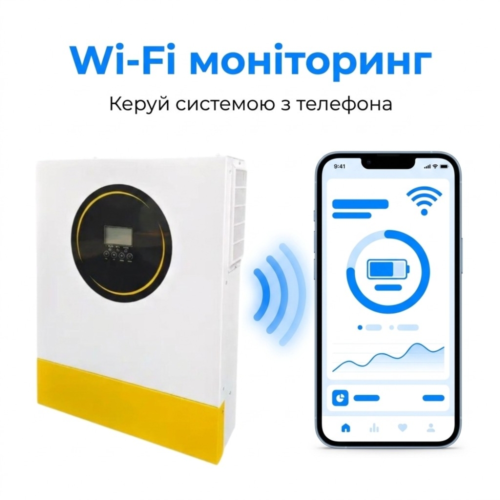 11 кВт 48 В Гібридний сонячний інвертор Anenji з Wi-Fi та двома MPPT з низьким рівнем шуму для дому, квартири