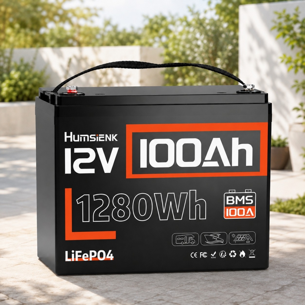 LiFePO4 12V/100Ah Акумулятор Humsienk з BMS для систем резервного живлення