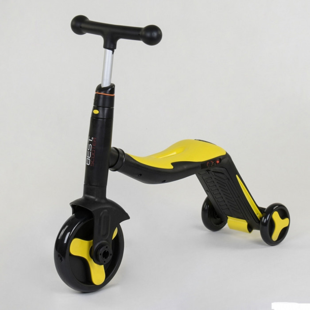Самокат 3в1 JT 10993 Best Scooter самокат-велобіг-велосипед жовтий