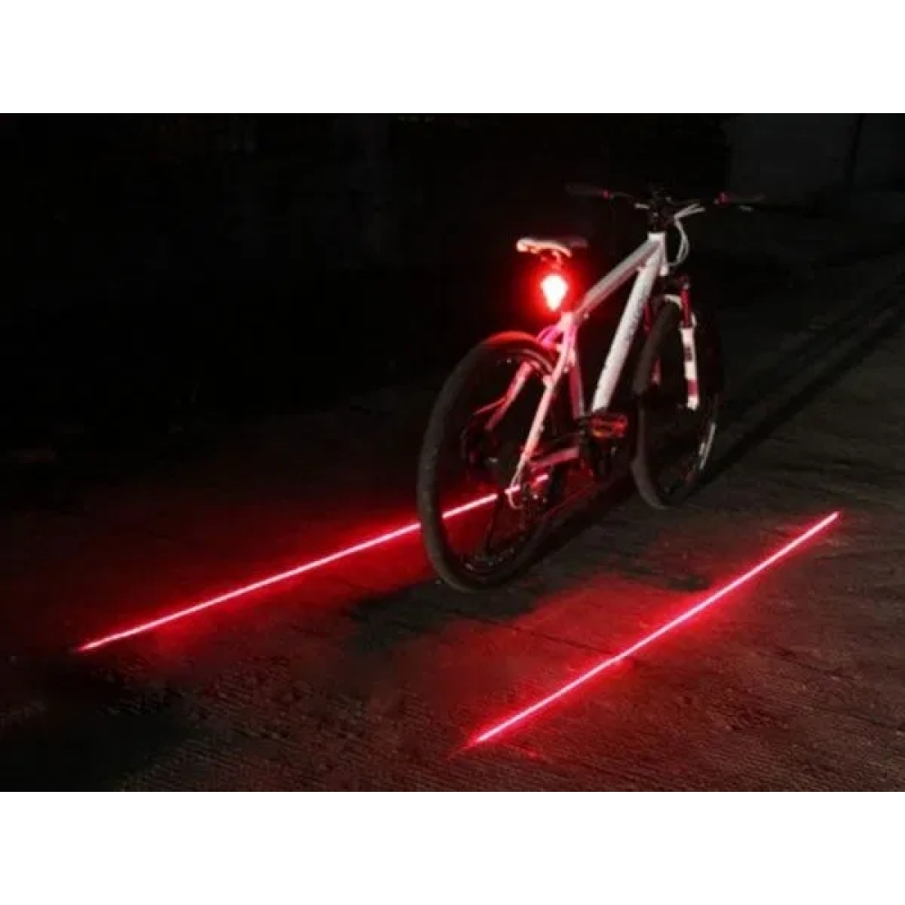 Задній вело габарит 5 Led із лазером на велосипед 8 режимів