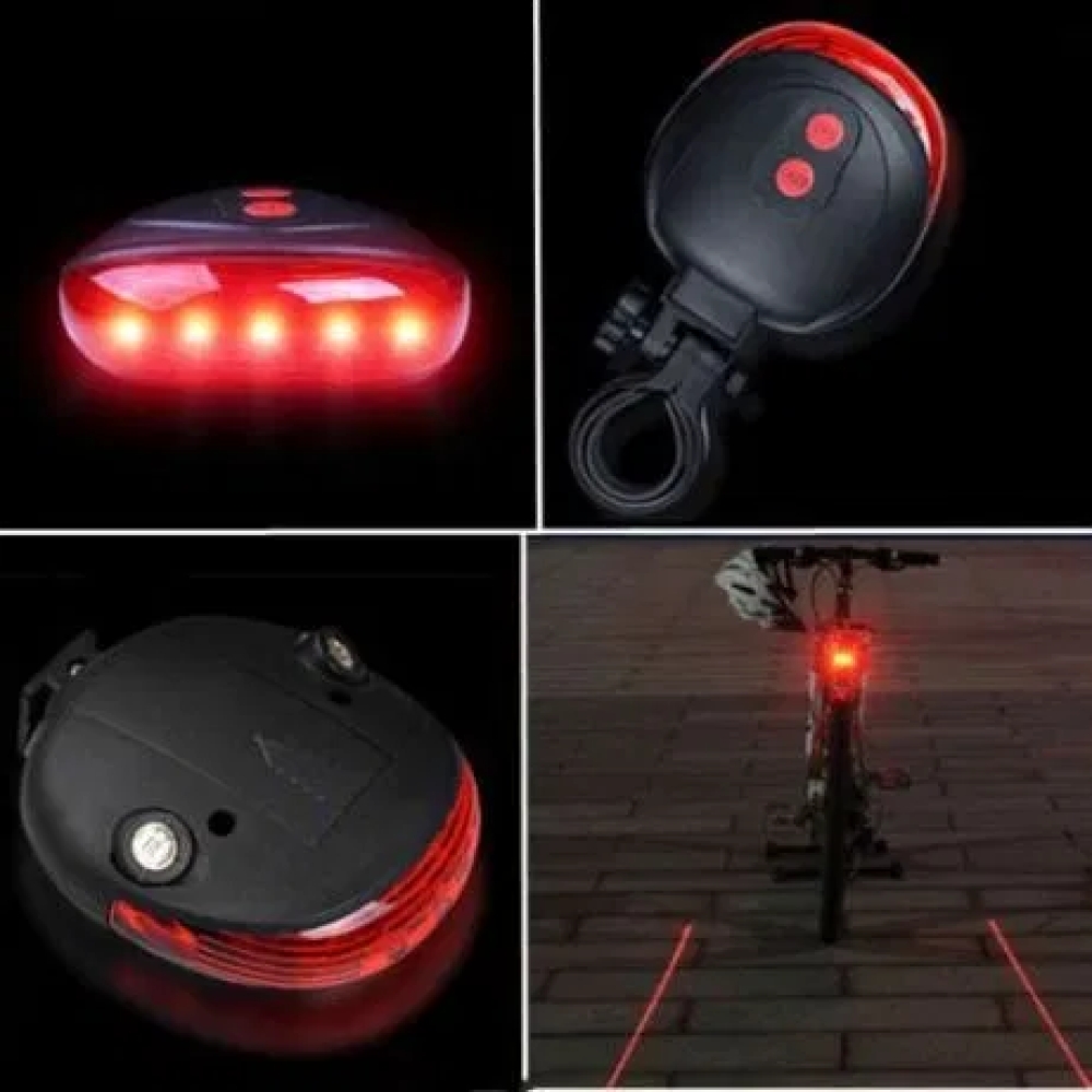 Задній вело габарит 5 Led із лазером на велосипед 8 режимів