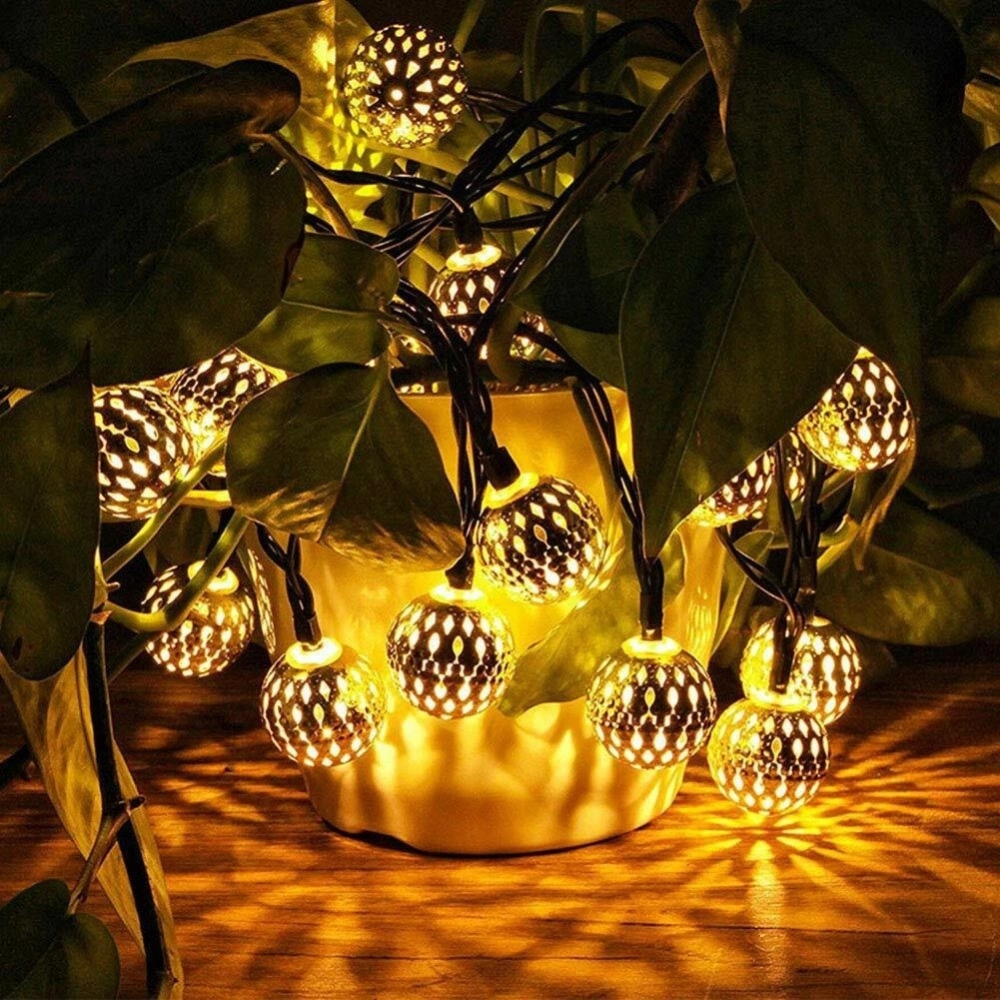 Світлодіодна гірлянда на батарейках Oecolux LED Tischdekoration Antik-Kugel срібні кульки, тепле біле світло