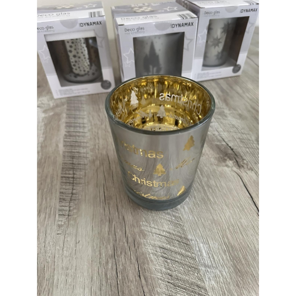 Світлодіодна декорація DynaMax Deco Glas на батарейках з принтом "Merry Christmas"