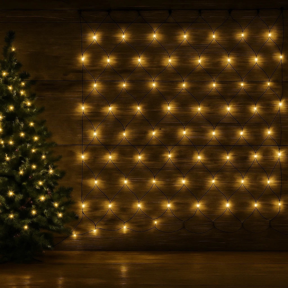 Світлодіодна гірлянда-штора LightZone 160 LED 13.2 м тепле біле світло, таймер, ефект мерехтіння