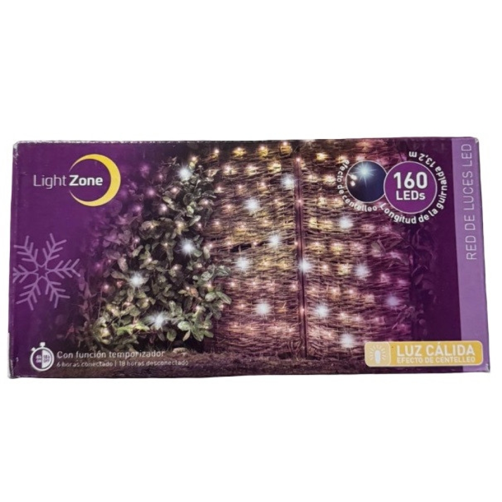 Світлодіодна гірлянда-штора LightZone 160 LED 13.2 м тепле біле світло, таймер, ефект мерехтіння