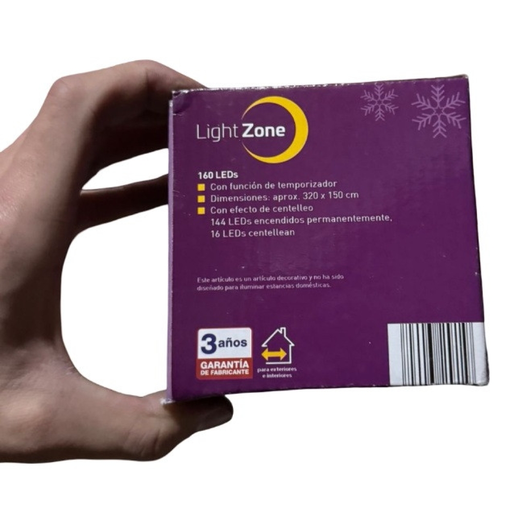 Світлодіодна гірлянда-штора LightZone 160 LED 13.2 м тепле біле світло, таймер, ефект мерехтіння
