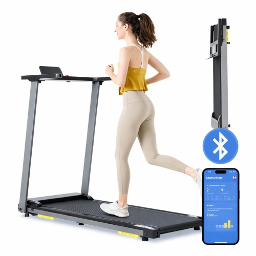 Бігова доріжка до 12 км/год Novonova SY-T2712 з LCD-екраном, до 120 кг, Bluetooth, 15 вбудованих програм