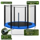 Батут Trampolin 252 см до 120 кг з зовнішньою сіткою стрибковий Синій