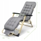 Садове пляжне крісло Ideal Garden Premium з матрацом та подушкою, до 125 кг, сірий, шезлонг для саду та тераси