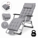 Садове пляжне крісло Ideal Garden Premium з матрацом та подушкою, до 125 кг, сірий, шезлонг для саду та тераси