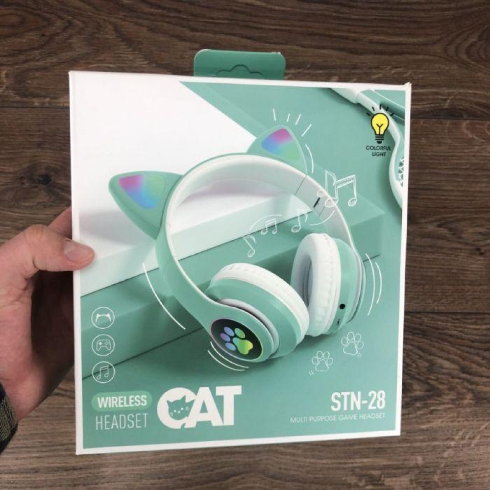 Бездротові навушники Bluetooth Cat STN-28 зелені