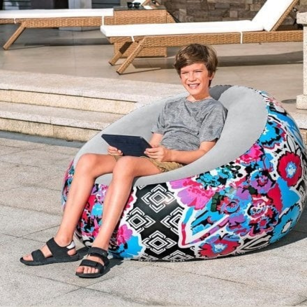 Надувне крісло Bestway 75111 (Висота 66 x Діаметр 112см) Inflate-A-Chair Floral