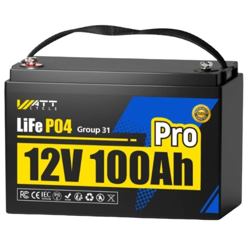 LiFePO4 12V/100Ah Акумулятор WattCycle Pro з BMS для резервного живлення