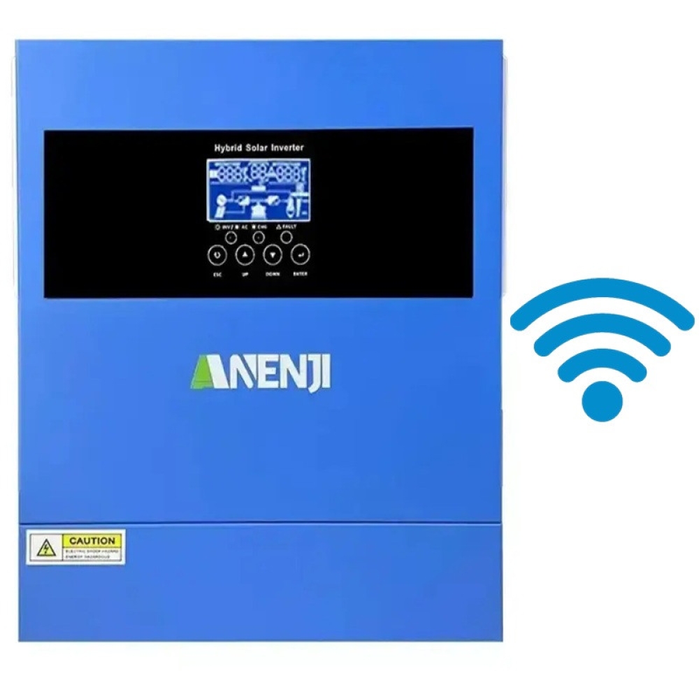 4,2 кВт LiFePO4 Комплект резервного живлення Інвертор Anenji WiFi + 2 акумулятора 12V 100Ah Easun Power для квартири, будинку
