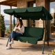 Садова гойдалка тримісна Anro Comfort до 220 кг посилена зелена