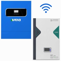 11 кВт LiFePO4 Комплект резервного живлення з Wi-Fi інвертор Anenji 11 кВт + 51,2V/100Ah акумулятор Dipower для квартири, офісу