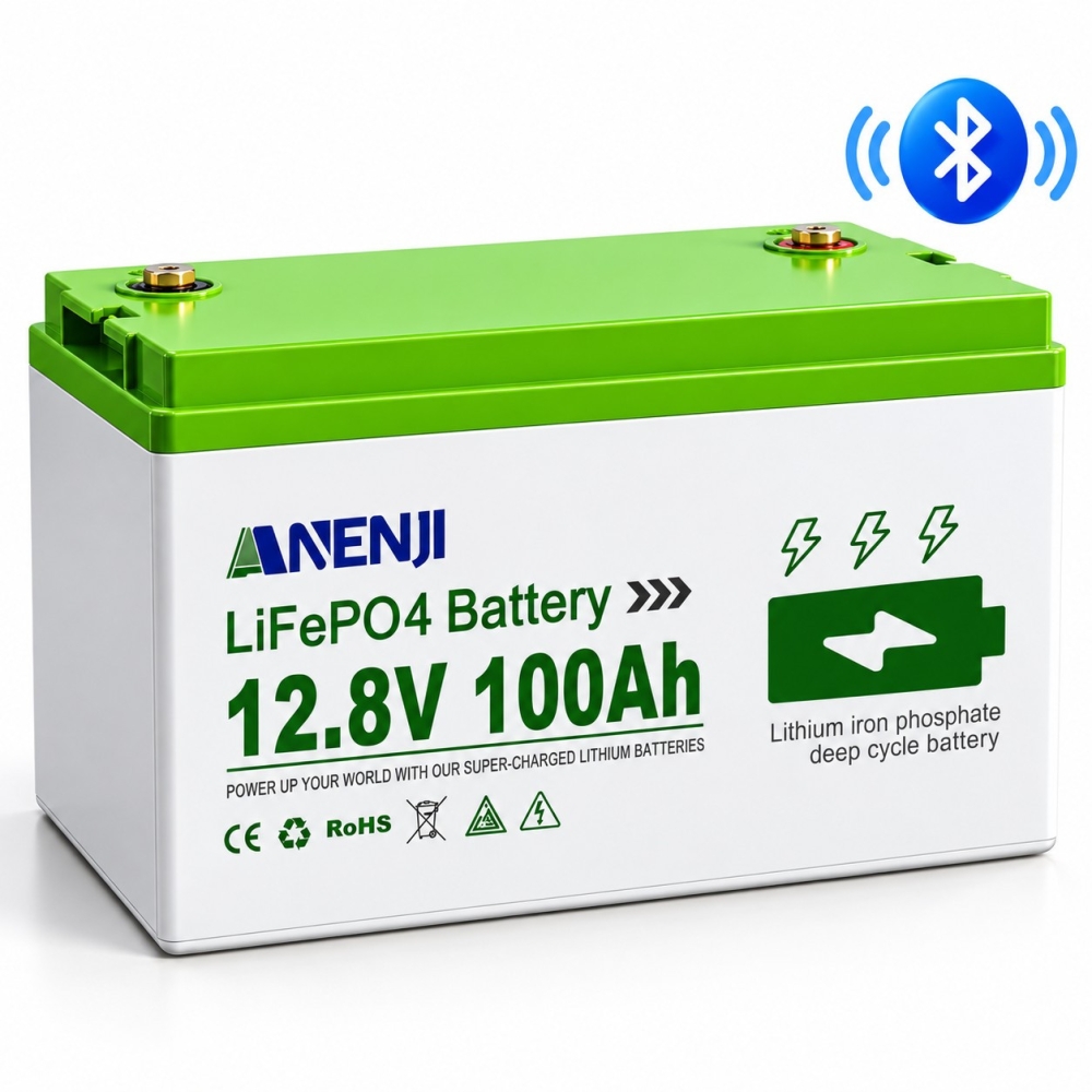 4,2 кВт LiFePO4 Комплект резервного живлення Інвертор Anenji WiFi + 2 акумулятора 12V 100Ah Bluetooth для квартири, будинку