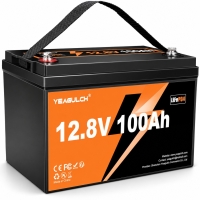 LiFePO4 12V/100Ah Акумулятор Yeagulch для резервного живлення будинку, квартири, Вбудована BMS 100 А