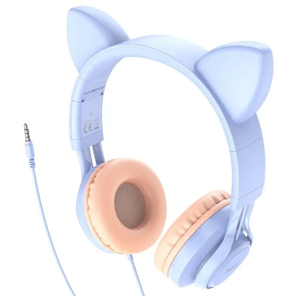 Накладні навушники Hoco W36 Cat ear headphones + мікрофон Блакитний