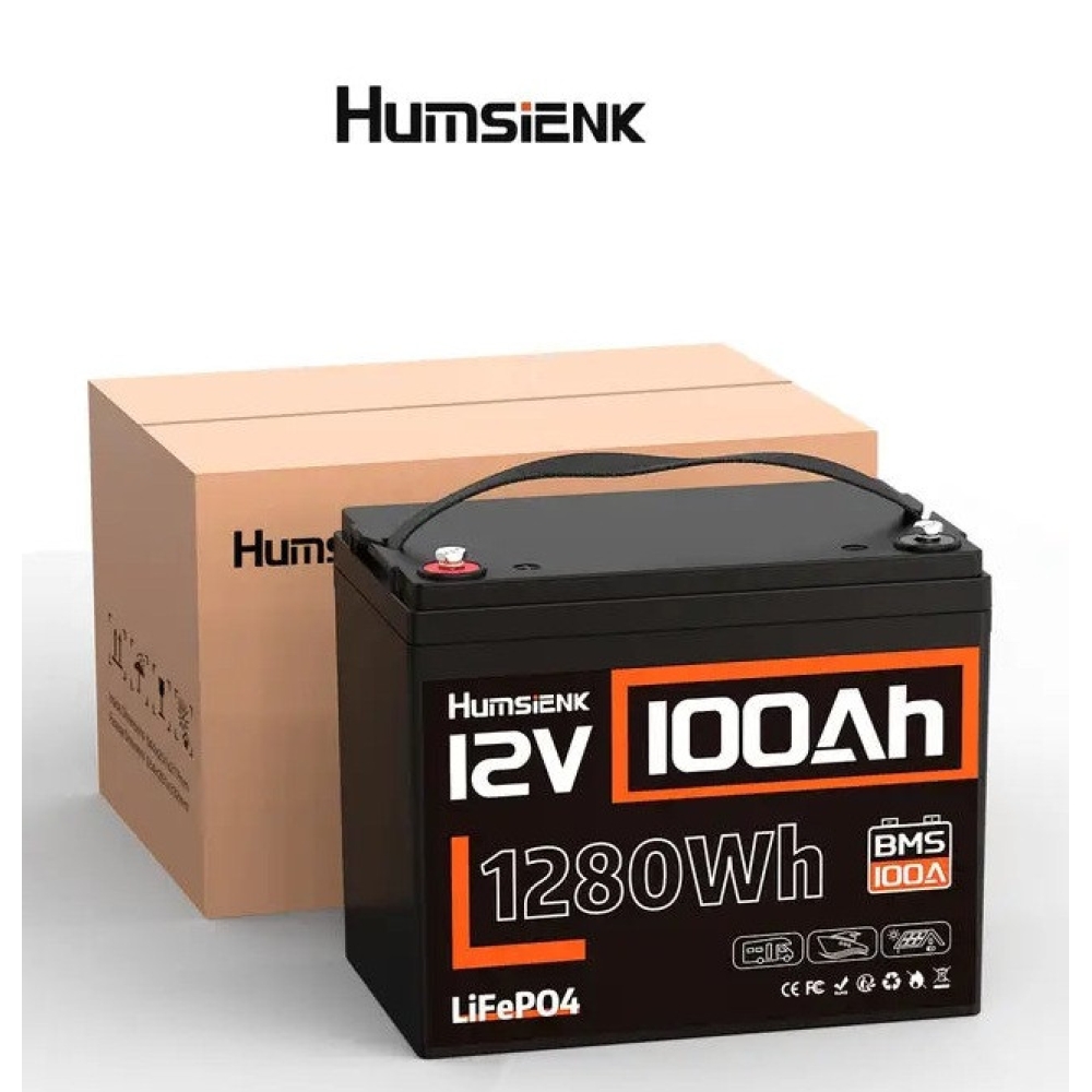 LiFePO4 12V/100Ah Акумулятор Humsienk з BMS для систем резервного живлення
