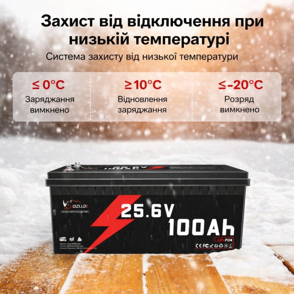 LiFePO4 24V/100Ah Акумулятор Idzlldi BMS, для для резервного живлення будинку, квартири Уцінка!