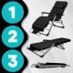 Комплект садових пляжних крісел Ideal Garden Premium з матрацом та подушкою, до 125 кг, чорний, шезлонг для саду та тераси, 4 шт