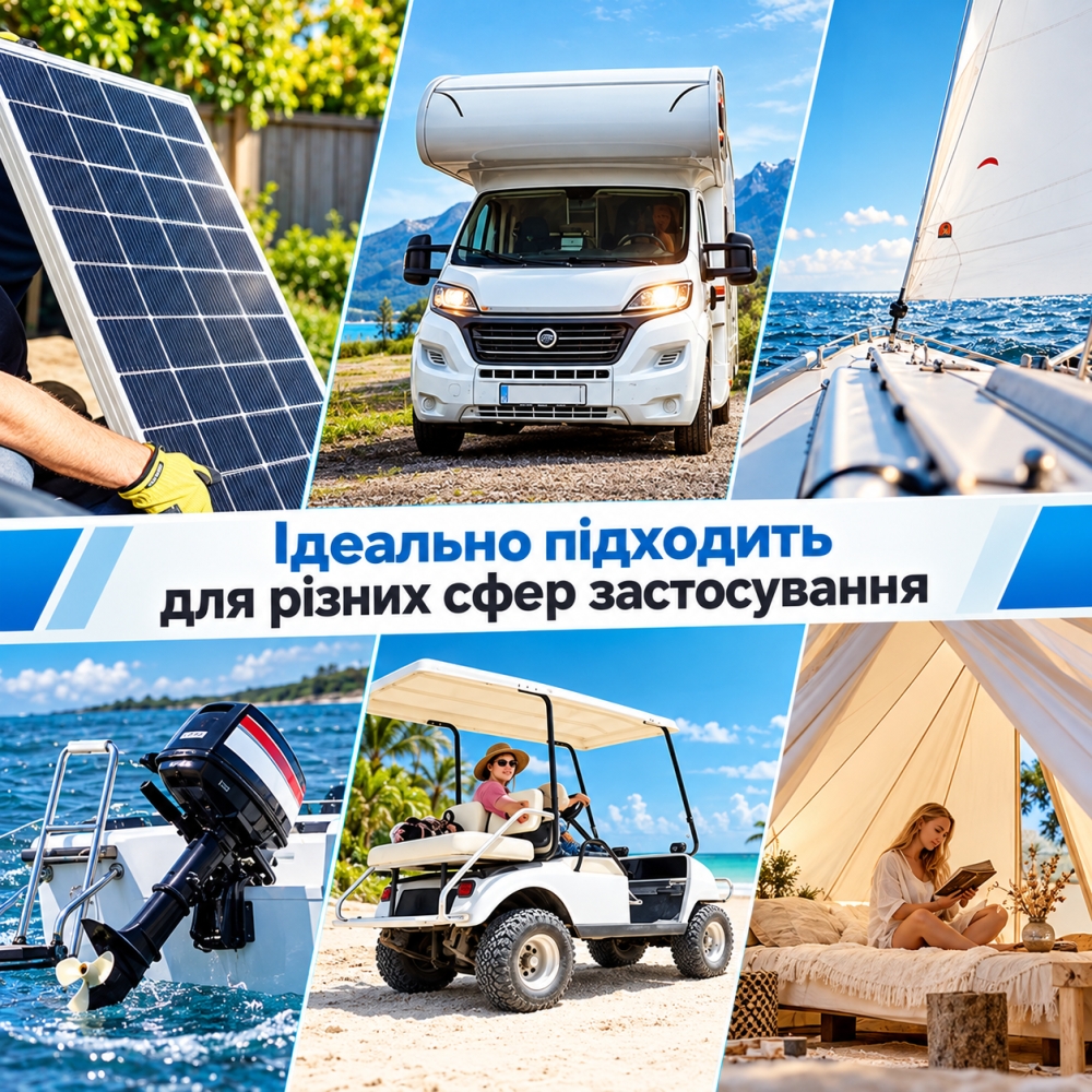 LiFePO4 12V/100Ah Акумулятор Kepworth для резервного живлення будинку, квартири, Вбудована BMS, Bluetooth APP