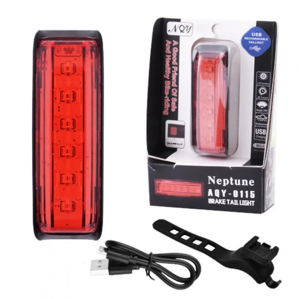 Велосипедний ліхтар габарит AYQ-0115-6SMD Red + microUSB + 5 режимів