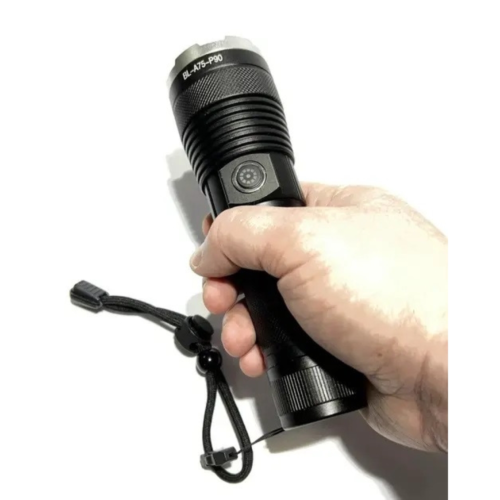 Ручний ліхтар BL-A75-P90 zoom + Type-C + 26650 (3xAAA) 5 режимів