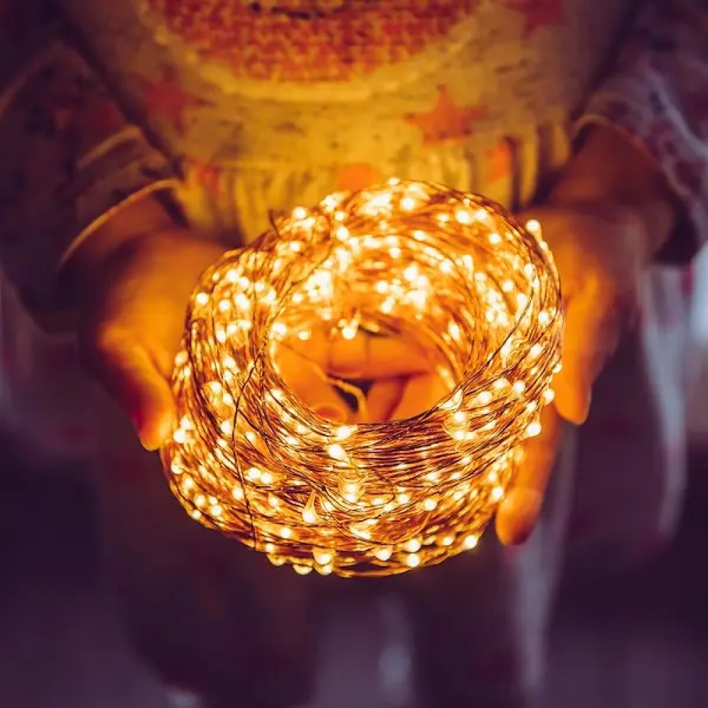 Різдвяна гірлянда на дроті 100 LED теплий білий