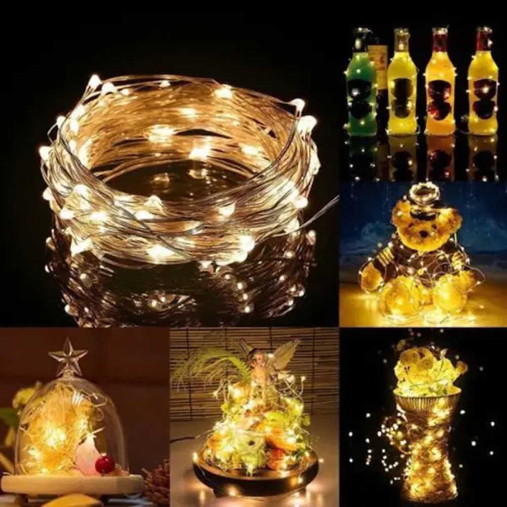 Різдвяна гірлянда на дроті 100 LED теплий білий