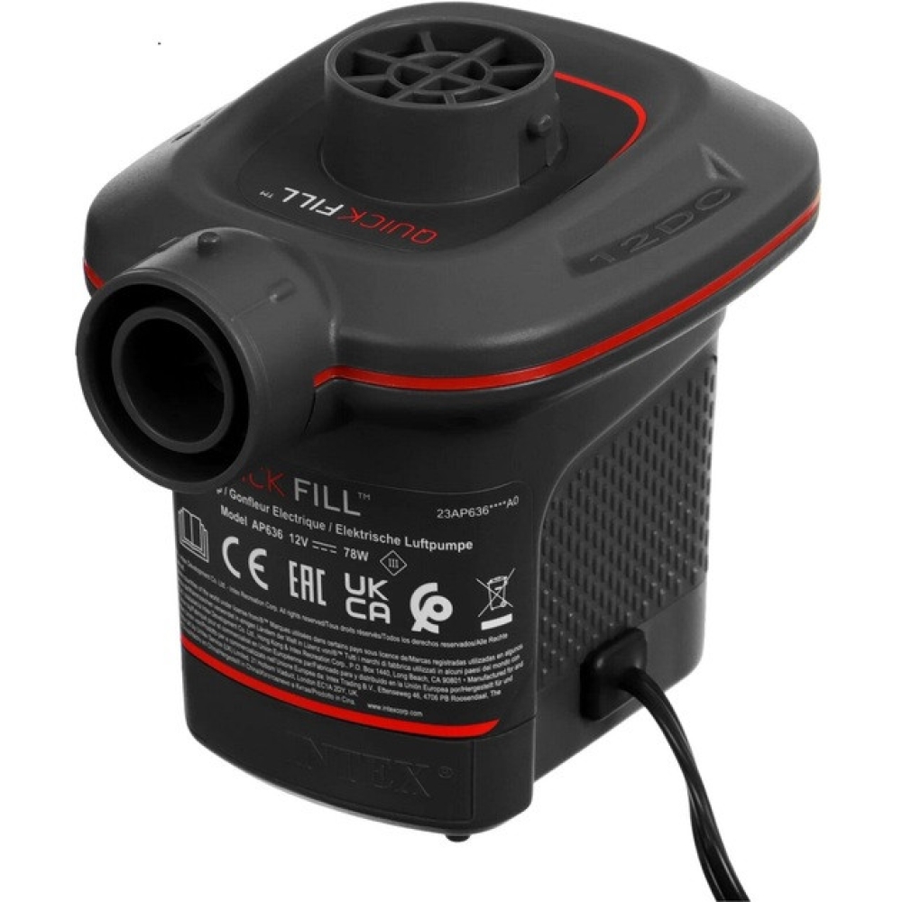 Електричний насос для надування Intex 66636 від прикурювача (12 V, 600 л/хв)