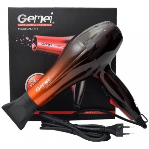 Фен для волосся Gemei GM 1719 1800 Вт 2 швидкості 3 режими нагрівання