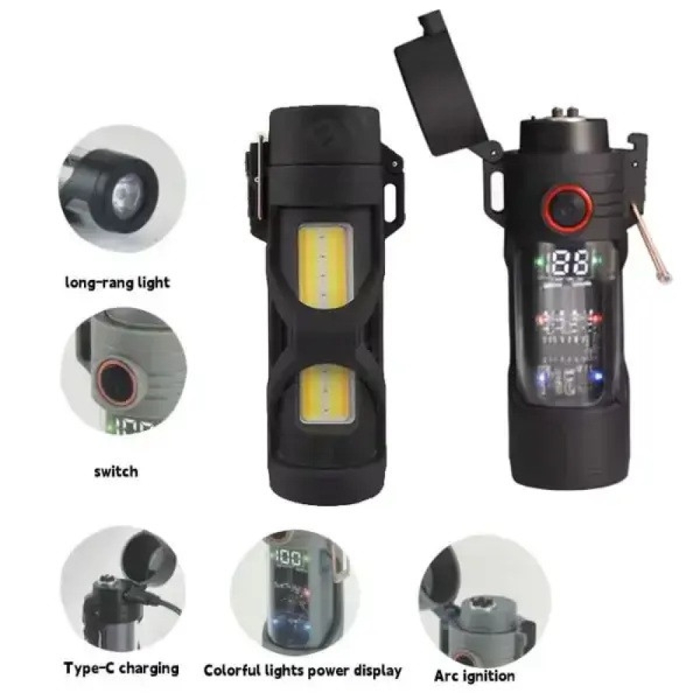Ліхтар запальничка Multifunctional D66 LCD Type-C (3+1 режими)