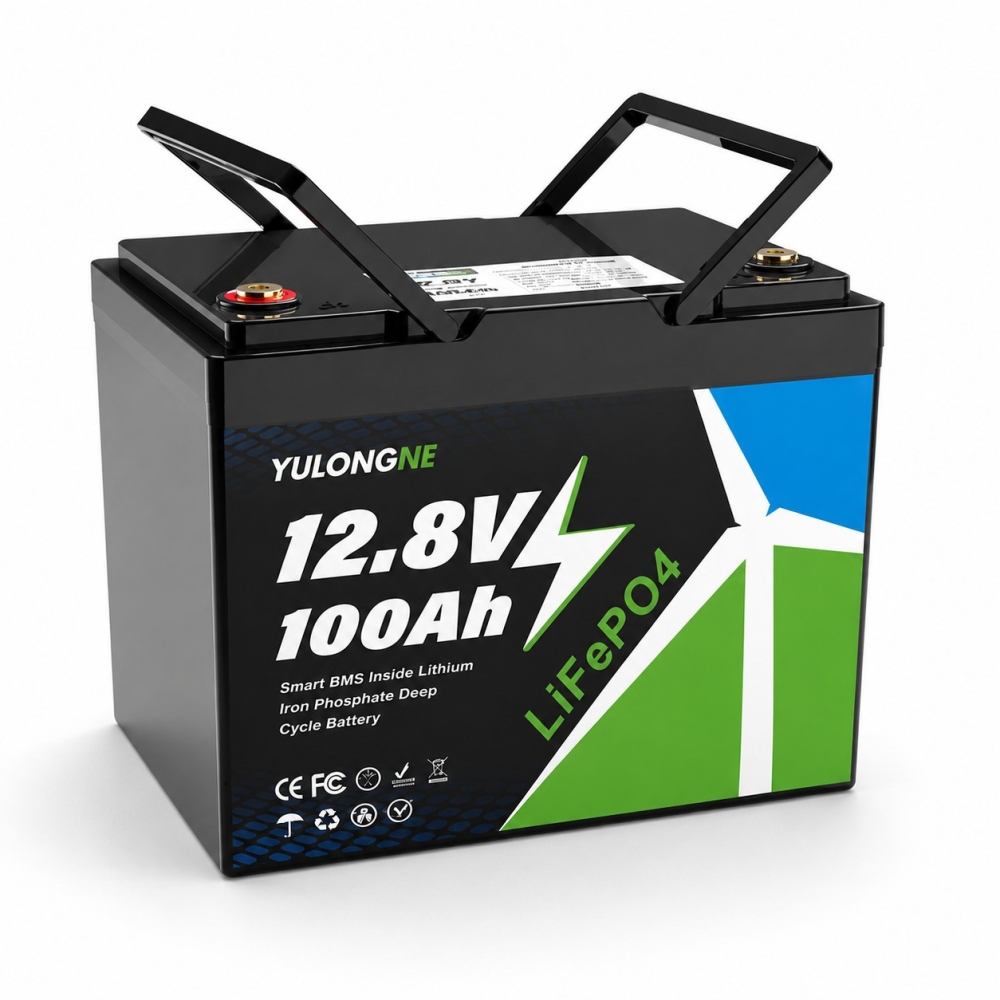 LiFePO4 12V 100Ah Акумулятор Yulongne 1280Wh, 100A, BMS, з ручками для транспортування