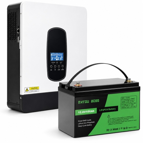 3,8 кВт LiFePO4 Комплект резервного живлення інвертор Daxtromn + 2 акумулятора Datouboss 12V 100Ah, BMS, 1280Wh для квартири