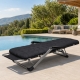 Комплект садових пляжних крісел Ideal Garden Premium з матрацом та подушкою, до 125 кг, чорний, шезлонг для саду та тераси, 2 шт